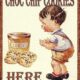 Blechschild, Reklameschild, Choc Chip Cookies Vintage Retro Wandschild 33x25 cm