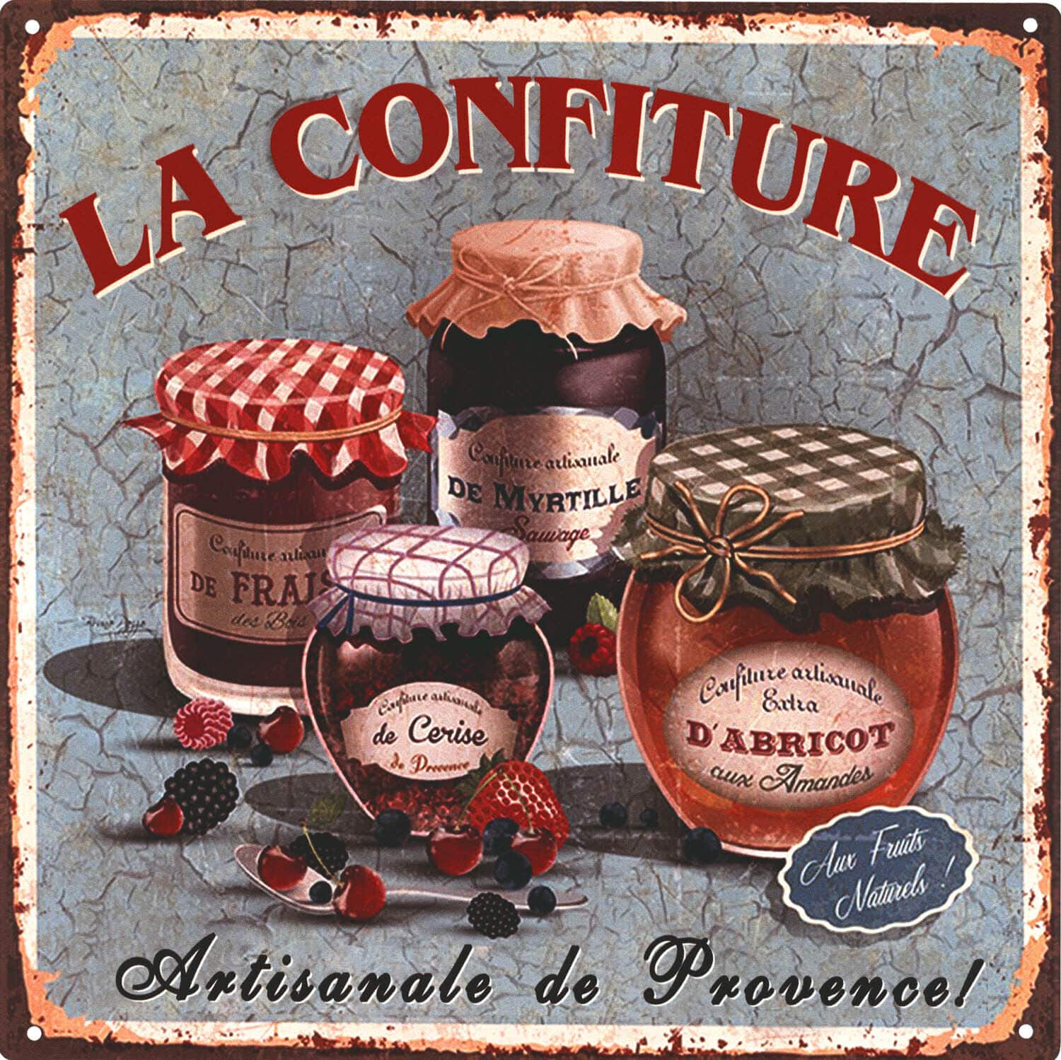 Blechschild La Confiture Marmelade Vintage 30x30cm