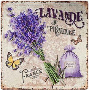Blechschild Lavendel-Design Lavender de Provence 30 x 30 cm