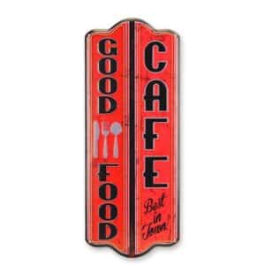 Blechschild Good Foot Cafe Best in Town Rot 50 x 19,5 cm