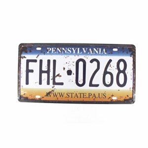 Blechschild Pennsylvania FHL 0268 Kennzeichen Vintage