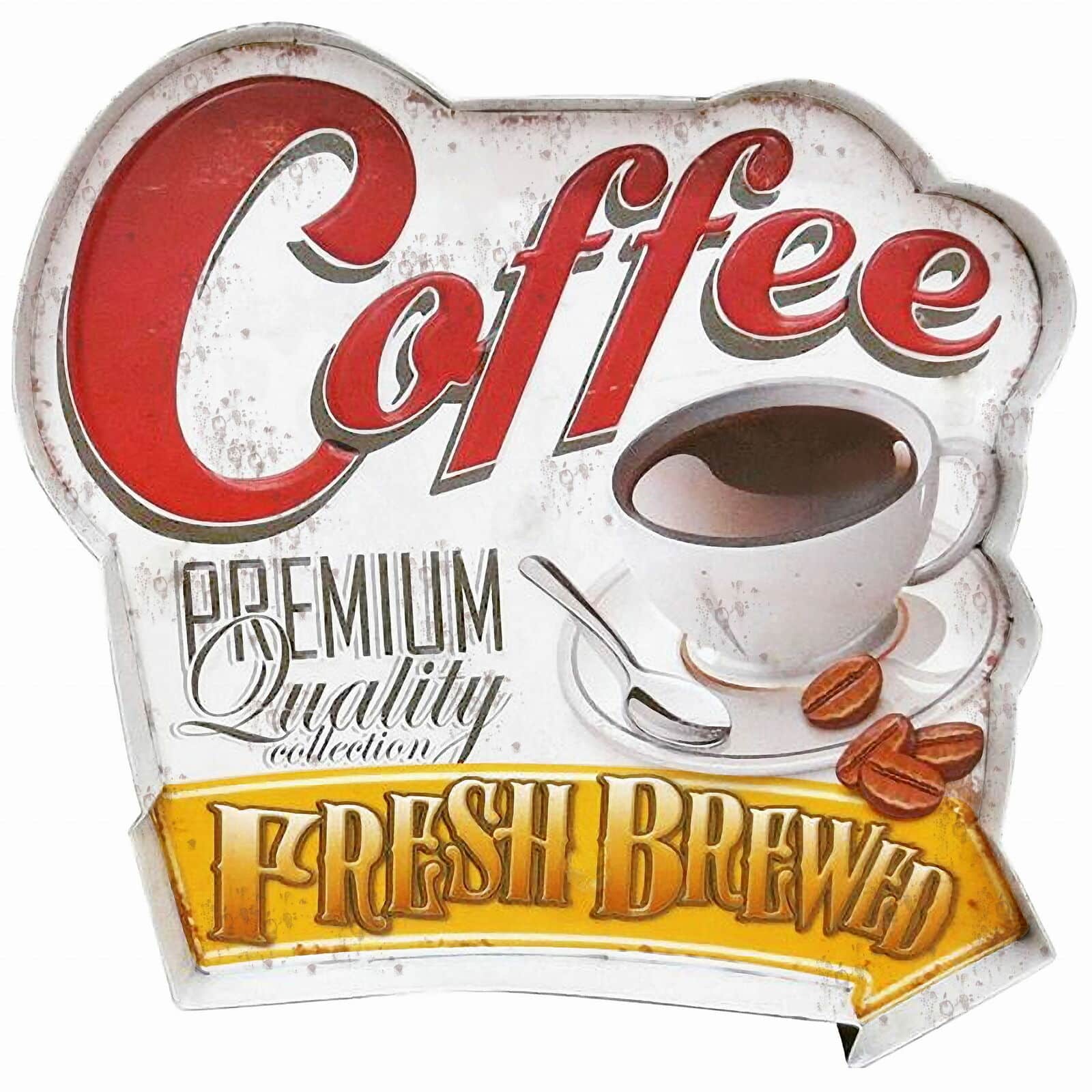 Blechschild Coffee Fresh Brewed Metallschild Kaffee XXL
