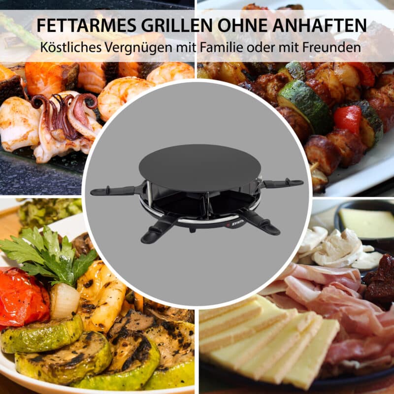 Design Raclette Lille mit Glas-Keramik Grillplatte für 6 Personen