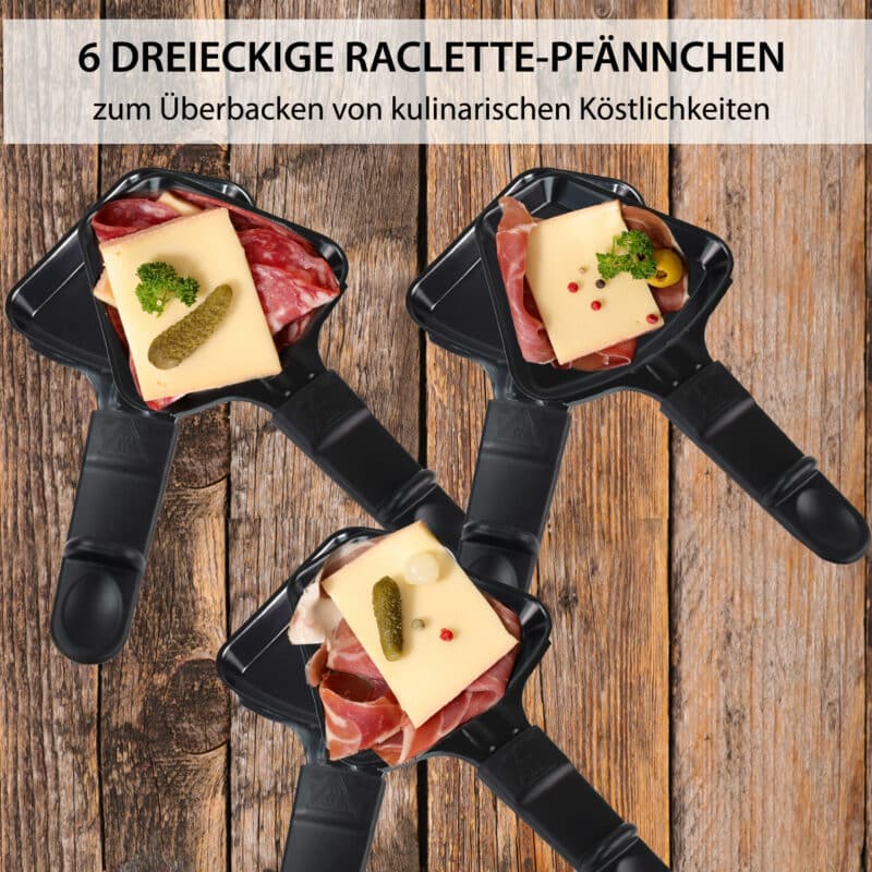 Design Raclette Lille mit Glas-Keramik Grillplatte für 6 Personen