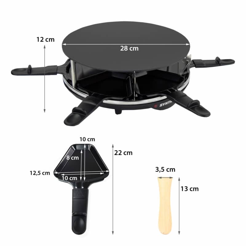 Design Raclette Lille mit Glas-Keramik Grillplatte für 6 Personen