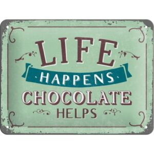 genial Wandschild Blechschild Life Happens 20 x 15 cm