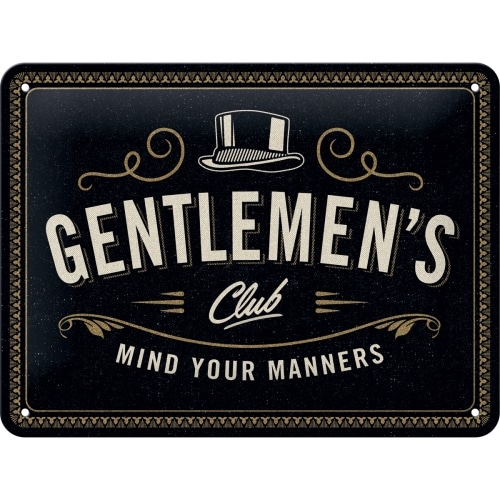 genial Wandschild Blechschild Gentlemen Club 20 x 15 cm