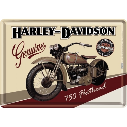 Nostalgic-Art Retro Blechschild, Harley-Davidson Flathead Geschenk-Idee für Motorrad-Fans 14x 10 cm