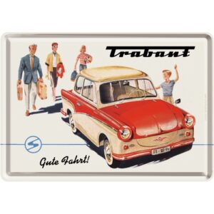 Nostalgic-Art Retro Blechpostkarte, 10 x 14 cm, Trabant Gute Fahrt