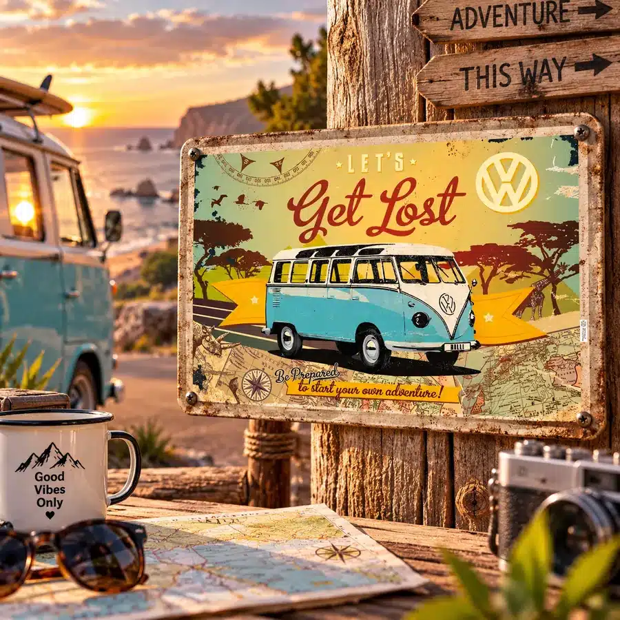 VW Bus Blechschild 40x60 cm
