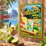 Caipirinha Blechschild 15x20cm – Das Explosive Brasilien-Schild, das dir puren Sommer einschenkt! 1 Caipirinha Blechschild mit brasilianischem Motiv und Cocktail